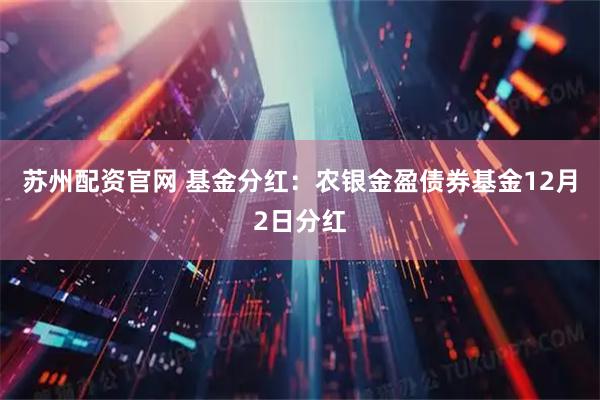 苏州配资官网 基金分红：农银金盈债券基金12月2日分红