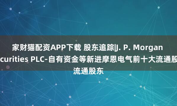 家财猫配资APP下载 股东追踪|J. P. Morgan Securities PLC-自有资金等新进摩恩电气前十大流通股东